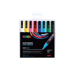 Dekormarker 0,9-1,3mm, Uni Posca PC-3M 8 db-os készlet Dekormarker Uni