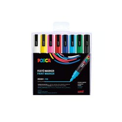 Dekormarker 0,9-1,3mm, Uni Posca PC-3M 8 db-os készlet Dekormarker Uni