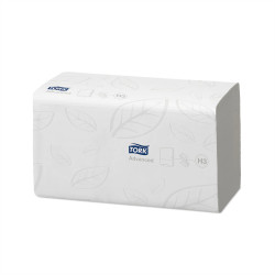 Kéztörlő 2 rétegű Z hajtogatású 250 lap/csomag 15 cs/karton toalettbe dobható Singlefold Tork_290190 fehér Papírtörlők TORK