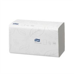 Kéztörlő 2 rétegű Z hajtogatású 250 lap/csomag 15 cs/karton toalettbe dobható Singlefold Tork_290190 fehér Papírtörlők TORK