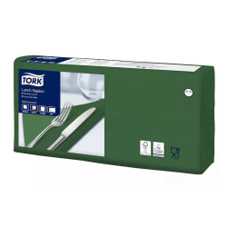 Szalvéta 2 rétegű 1/4 hajtás lapméret: 32,8 x 32,5 cm 200 lap/csomag Lunch Tork_477214 sötétzöld Szalvéták TORK