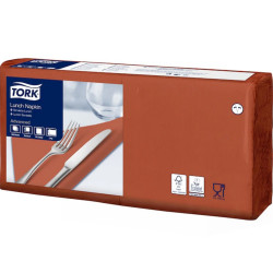 Szalvéta 2 rétegű 1/4 hajtás lapméret: 32,8 x 32,5 cm 200 lap/csomag Lunch Tork_477216 terracotta Szalvéták TORK