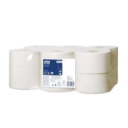 Toalettpapír 1 rétegű közületi átmérő: 18,8 cm 1200 lap/240 m/tekercs 12 tekercs/karton T2 Mini Jumbo Tork_120161 natúr Toalettpapírok TORK