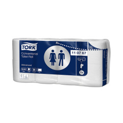 Toalettpapír 2 rétegű kistekercses átmérő: 10,3 cm 250 lap/30 m/tekercs 8 tekercs/csomag T4 Tork_110767 fehér Toalettpapírok TORK