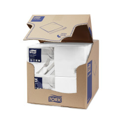 Szalvéta 2 rétegű 1/4 hajtás lapméret: 32,8 x 32,5 cm 200 lap/csomag Lunch Tork_477149 fehér Szalvéták TORK