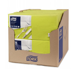 Szalvéta 2 rétegű 1/4 hajtás lapméret: 32,8 x 32,5 cm 200 lap/csomag Lunch Tork_477840 lime Szalvéták TORK