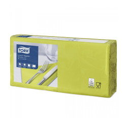 Szalvéta 2 rétegű 1/4 hajtás lapméret: 32,8 x 32,5 cm 200 lap/csomag Lunch Tork_477840 lime Szalvéták TORK