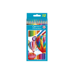 Színes ceruza készlet, hatszögletű Connect 12 klf. szín Színesceruza Connect