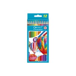 Színes ceruza készlet, hatszögletű Connect 12 klf. szín Színesceruza Connect