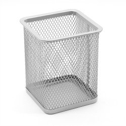 Fémhálós írószertartó pohár szögletes Bluering® ezüst Fémhálós család Bluering