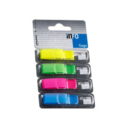 Jelölőcímke 12,5x43mm, 4x36lap, Info Notes (4BBD), 4 klf. teleszín Jelölőcímke Info Notes