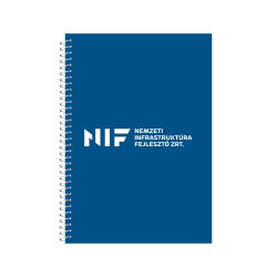 Spirálozott jegyzetfüzet, 80lapos, A5, vonalas NIF logós Egyedi, megszemélyesített Egyéb