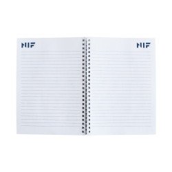 Spirálozott jegyzetfüzet, 80lapos, A5, vonalas NIF logós Egyedi, megszemélyesített Egyéb