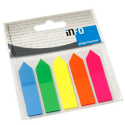 Jelölőcímke 12x44mm, 5x25lap, nyíl, műanyag Info Notes Jelölőcímke Info Notes