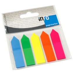 Jelölőcímke 12x44mm, 5x25lap, nyíl, műanyag Info Notes Jelölőcímke Info Notes