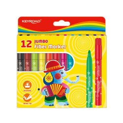 Rostirón, filctoll készlet 5 mm 12 db/bliszter Keyroad Jumbo vegyes színek Filctoll Keyroad
