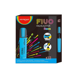 Szövegkiemelő vágott hegyű, lapos test Keyroad Fluo neon kék Szövegkiemelő Keyroad