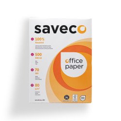 Másolópapír A4, 80g, újrahasznosított ISO 70 fehérségű Saveco Orange Label 500ív/csomag Másolópapír újrahasznosított Saveco