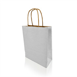 Sodrottfüles papírtáska 185x240mm 80mm talp S méret 250 db/doboz, fehér Papírzacskó , zsák h-Green