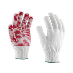 Cérnakesztyű 2 szálas kötött egyoldalú PVC pontozás méret 11-es_KUDU Cérnakesztyű Egyéb