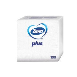 Szalvéta 1 rétegű fehér 100 lap/csomag Plus Zewa Szalvéták Zewa
