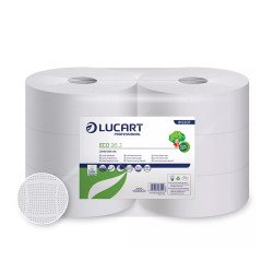 Toalettpapír 2 rétegű közületi átmérő: 23 cm 6 tekercs/karton 23 J EcoLucart_812206 fehér Toalettpapírok Lucart