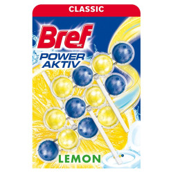 WC illatosító golyós 3 x 50 g Power Aktiv Bref Lemon Toalett tisztító, WC illatosító Bref