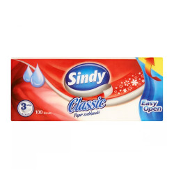 Papírzsebkendő 3 rétegű 100 db/csomag Sindy Classic Papírzsebkendők Sindy