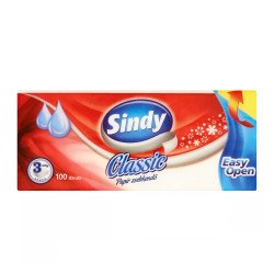 Papírzsebkendő 3 rétegű 100 db/csomag Sindy Classic Papírzsebkendők Sindy