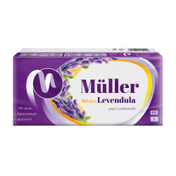 Papírzsebkendő 3 rétegű 100 db/csomag mézes levendula Papírzsebkendők Müller