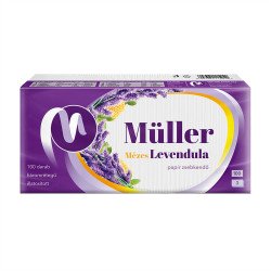 Papírzsebkendő 3 rétegű 100 db/csomag mézes levendula Papírzsebkendők Müller