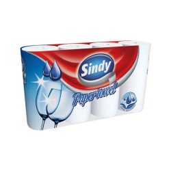 Háztartási papírtörlő kéztörlő 2 rétegű 4 tekercs/csomag Sindy fehér Papírtörlők Sindy