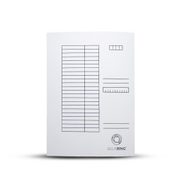 Iratgyűjtő, táblázatos pólyás dosszié A4, 230g. karton Bluering® fehér Pólyás dosszié Bluering