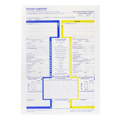 Baleseti bejelentő lap A/4, 2 példányos Nyilvántartás Egyéb