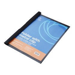 Gyorsfűző klip mappa A4, műanyag 30laphoz fém klippes Bluering® fekete Gyorsfűző, klip mappa Bluering