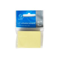 Jegyzettömb öntapadó, 38x51mm, 80lap, Bluering® , sárga Öntapadó jegyzettömb Bluering