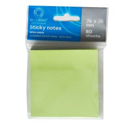 Jegyzettömb öntapadó, 76x76mm, 80lap, Bluering® , neon zöld Öntapadó jegyzettömb Bluering