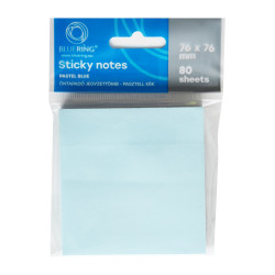 Jegyzettömb öntapadó, 75x75mm, 80lap, Bluering® , pasztellkék Öntapadó jegyzettömb Bluering