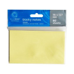 Jegyzettömb öntapadó, 76x127mm, 80lap, Bluering® , sárga Öntapadó jegyzettömb Bluering