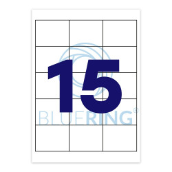 Etikett címke, 70x50,8mm, 100 lap, 15 címke/lap Bluering® Etikett - címke Bluering