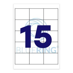 Etikett címke, 70x50,8mm, 100 lap, 15 címke/lap Bluering® Etikett - címke Bluering
