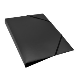 Gumis mappa A4, műanyag gerincvastagított 30mm, Bluering® fekete Gumis mappa Bluering