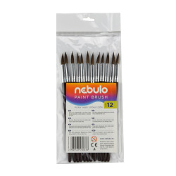 Ecset 12-es festett nyéllel 12 db/csomag, Nebulo Iskolai ecset és kelléke Nebulo
