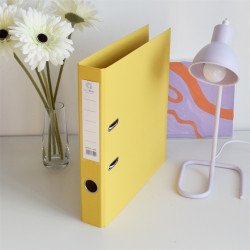 Iratrendező A4, 5cm, két oldalt PP borítás, Bluering® Premium sárga Iratrendező Bluering