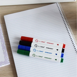 Alkoholos marker készlet, 1-4mm, vágott hegyű, 4-es készlet, Bluering® Permanent marker Bluering
