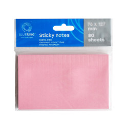 Jegyzettömb öntapadó, 76x127mm, 80lap, Bluering® , pasztell rózsa Öntapadó jegyzettömb Bluering