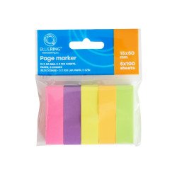 Jelölőcímke 15x50mm, 5x100lap, papír, Bluering® Jelölőcímke Bluering