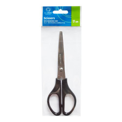 Olló 17cm, műanyag fekete nyél hegyes penge Bluering® Ollók, kések Bluering