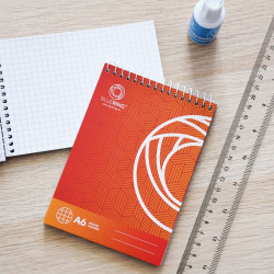 Jegyzettömb spirálozott, A6, 60lap, Bluering® kockás Jegyzettömb Bluering