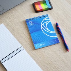Jegyzettömb spirálozott, A6, 60lap, Bluering® vonalas Jegyzettömb Bluering